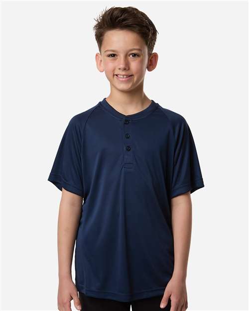 Team 365 TT11HNY Youth Zone Performance Henley - Sport Dark Navy - model front