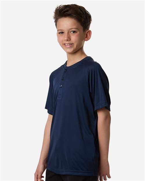 Team 365 TT11HNY Youth Zone Performance Henley - Sport Dark Navy - model side