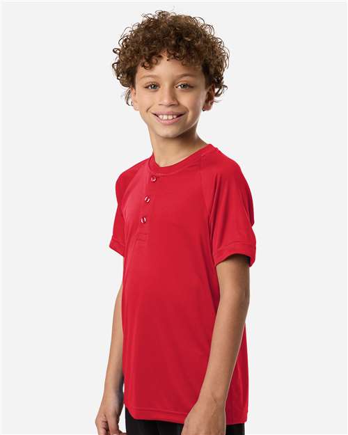 Team 365 TT11HNY Youth Zone Performance Henley - Sport Red - model side