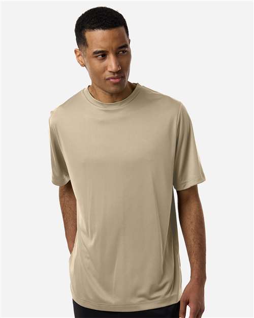 Core 365 CE10 Unisex Capital Performance T-Shirt - Desert Khaki - model front