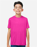 Core 365 CE10Y Youth Capital Performance T-Shirt - Bright Magenta - model front