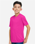 Core 365 CE10Y Youth Capital Performance T-Shirt - Bright Magenta - model side