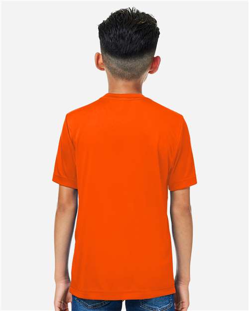 Core 365 CE10Y Youth Capital Performance T-Shirt - Safety Orange - model back