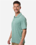 Team 365 TT125 Men's Relay Heathered Stripe Polo - Sport Forest Heather/ White - model side