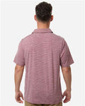 Team 365 TT125 Men's Relay Heathered Stripe Polo - Sport Maroon Heather/ White - model back