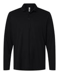 Core 365 CE108L Men's Nova Performance Long Sleeve Pique Polo - Black - front