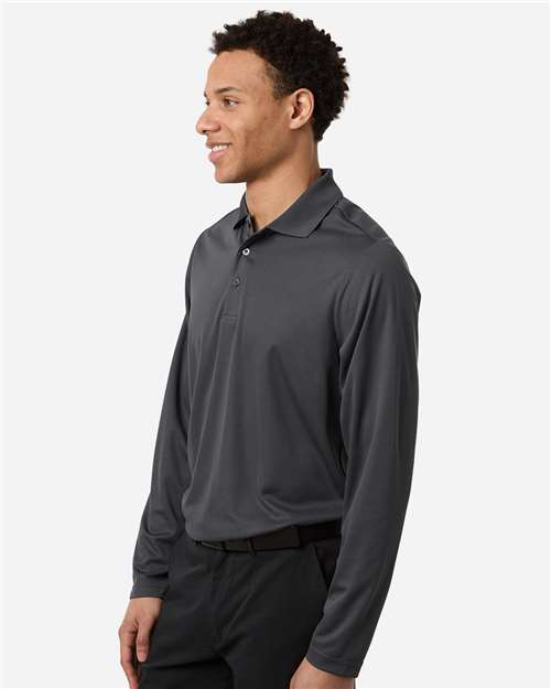 Core 365 CE108L Men's Nova Performance Long Sleeve Pique Polo - Carbon - model side