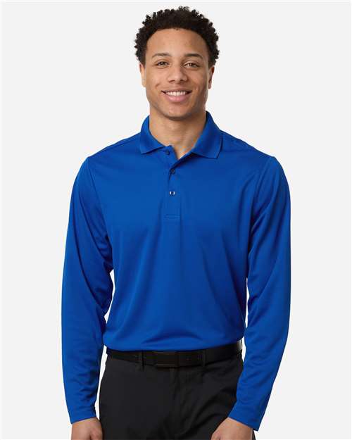 Core 365 CE108L Men's Nova Performance Long Sleeve Pique Polo - True Royal - model front