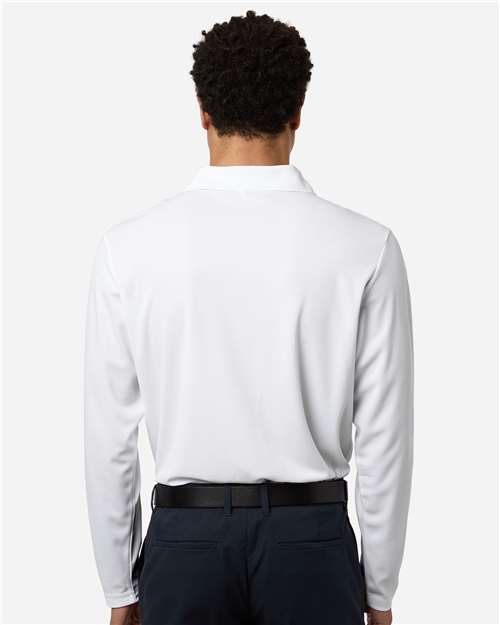 Core 365 CE108L Men's Nova Performance Long Sleeve Pique Polo - White - model back