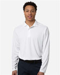 Core 365 CE108L Men's Nova Performance Long Sleeve Pique Polo - White - model front