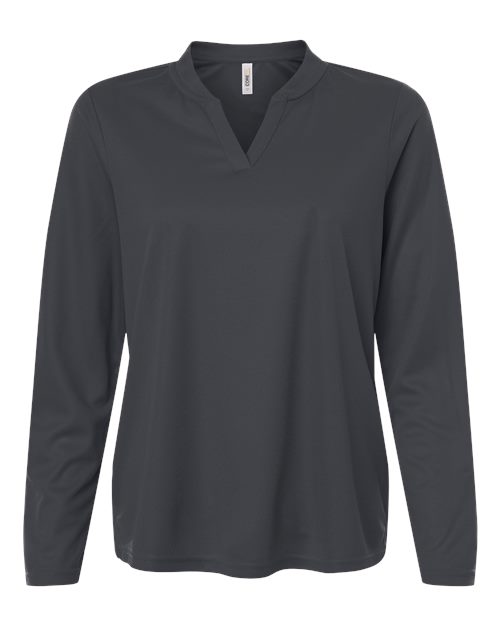 Core 365 CE108LW Women's Nova Performance Long Sleeve Pique Polo - Carbon - front