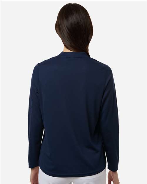 Core 365 CE108LW Women's Nova Performance Long Sleeve Pique Polo - Classic Navy - model back