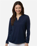 Core 365 CE108LW Women's Nova Performance Long Sleeve Pique Polo - Classic Navy - model front