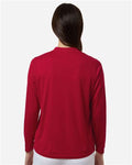 Core 365 CE108LW Women's Nova Performance Long Sleeve Pique Polo - Classic Red - model back