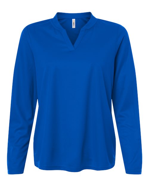 Core 365 CE108LW Women's Nova Performance Long Sleeve Pique Polo - True Royal - front