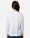 Core 365 CE108LW Women's Nova Performance Long Sleeve Pique Polo - White - model back