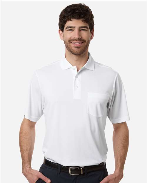 Core 365 CE108P Men's Nova Performance Pique Pocket Polo - White - model front