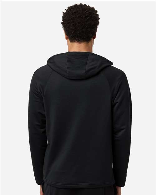 Team 365 TT200 Men's Qualify Quarter-Zip Hooded Pullover - Black - model back
