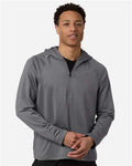 Team 365 TT200 Men's Qualify Quarter-Zip Hooded Pullover - Sport Graphite - model front