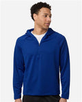 Team 365 TT200 Men's Qualify Quarter-Zip Hooded Pullover - Sport Royal - model front