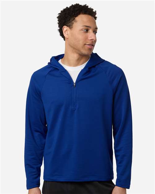 Team 365 TT200 Men's Qualify Quarter-Zip Hooded Pullover - Sport Royal - model front