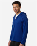 Team 365 TT200 Men's Qualify Quarter-Zip Hooded Pullover - Sport Royal - model side