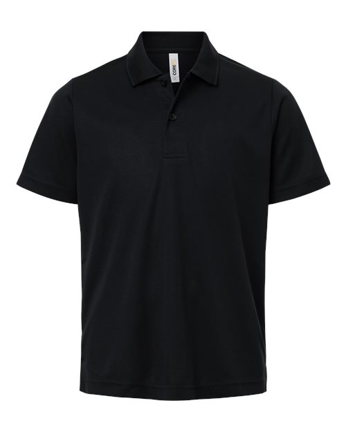 Core 365 CE108Y Youth Nova Performance Pique Polo - Black - front