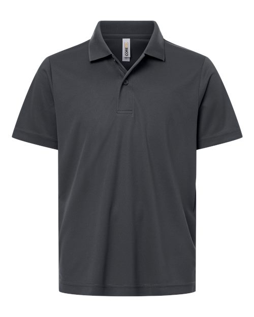 Core 365 CE108Y Youth Nova Performance Pique Polo - Carbon - front