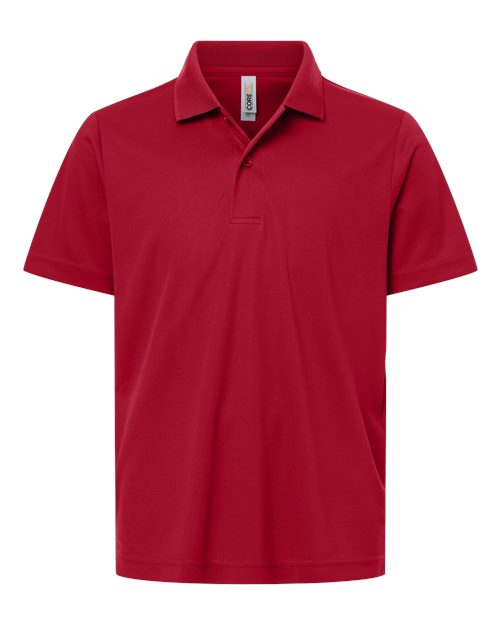 Core 365 CE108Y Youth Nova Performance Pique Polo - Classic Red - front