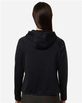 Team 365 TT200W Women's Qualify Quarter-Zip Hooded Pullover - Black - model back