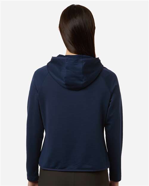Team 365 TT200W Women's Qualify Quarter-Zip Hooded Pullover - Sport Dark Navy - model back