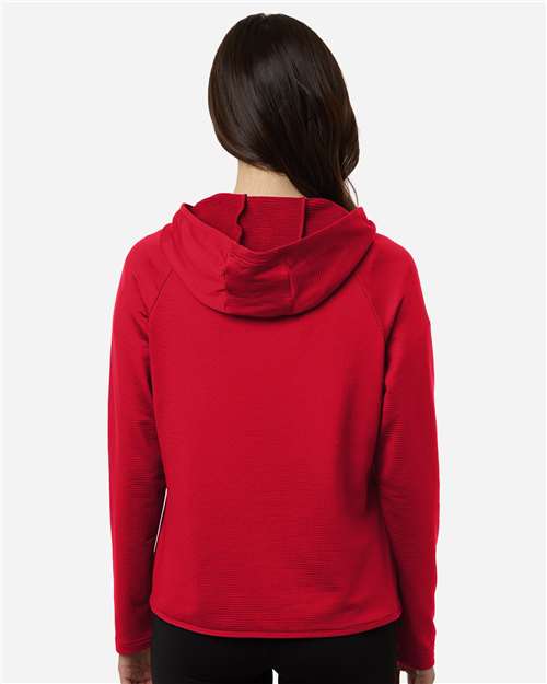 Team 365 TT200W Women's Qualify Quarter-Zip Hooded Pullover - Sport Red - model back
