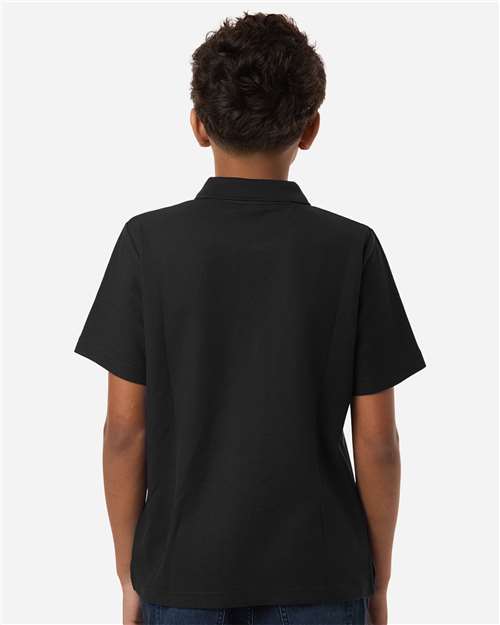 Core 365 CE106Y Youth Resolve CVC Performance Pique Polo - Black - model back
