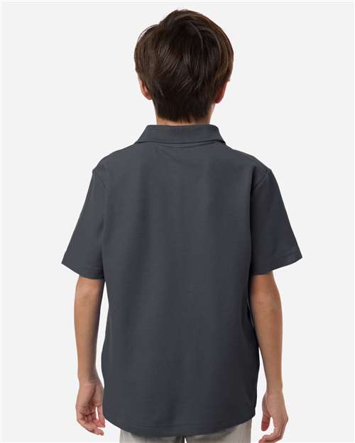 Core 365 CE106Y Youth Resolve CVC Performance Pique Polo - Carbon - model back