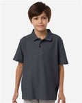 Core 365 CE106Y Youth Resolve CVC Performance Pique Polo - Carbon - model front