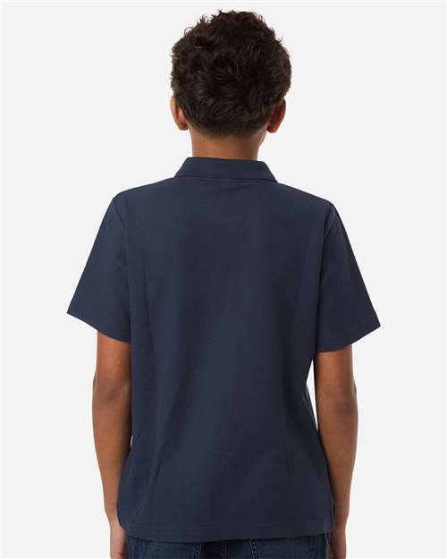 Core 365 CE106Y Youth Resolve CVC Performance Pique Polo - Classic Navy - model back