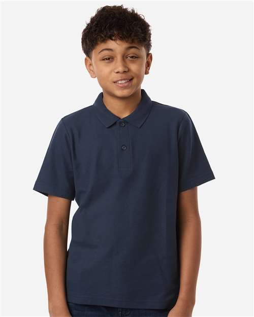 Core 365 CE106Y Youth Resolve CVC Performance Pique Polo - Classic Navy - model front