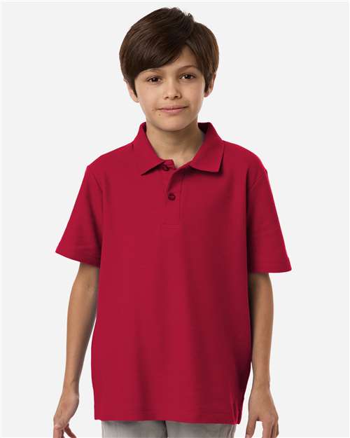 Core 365 CE106Y Youth Resolve CVC Performance Pique Polo - Classic Red - model front