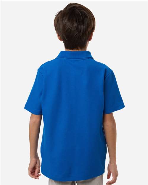 Core 365 CE106Y Youth Resolve CVC Performance Pique Polo - True Royal - model back