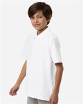 Core 365 CE106Y Youth Resolve CVC Performance Pique Polo - White - model side
