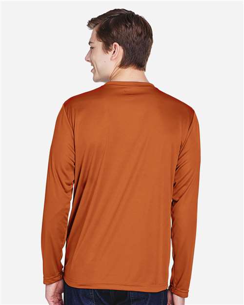Team 365 TT11L Men's Zone Performance Long Sleeve T-Shirt - Sport Burnt Orange - model back