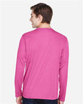 Team 365 TT11L Men's Zone Performance Long Sleeve T-Shirt - Sport Charity Pink - model back