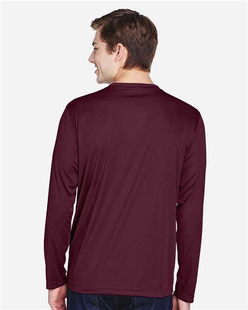 Team 365 TT11L Men's Zone Performance Long Sleeve T-Shirt - Sport Dark Maroon - model back