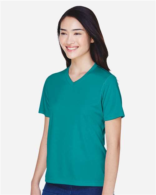 Team 365 TT11W Women's Zone Performance T-Shirt - Clear Teal - model side