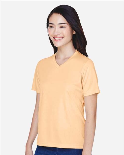Team 365 TT11W Women's Zone Performance T-Shirt - Melon - model side