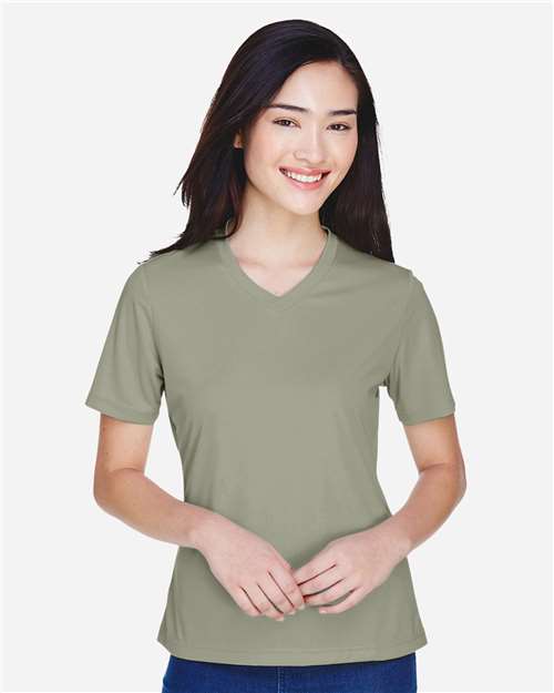 Team 365 TT11W Women's Zone Performance T-Shirt - Olive - model front