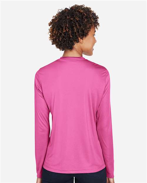 Team 365 TT11WL Women's Zone Performance Long Sleeve T-Shirt - Sport Charity Pink - model back