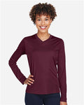 Team 365 TT11WL Women's Zone Performance Long Sleeve T-Shirt - Sport Dark Maroon - model front
