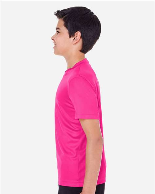 Team 365 TT11Y Youth Zone Performance T-Shirt - Bright Magenta - model side