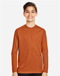 Team 365 TT11YL Youth Zone Performance Long Sleeve T-Shirt - Sport Burnt Orange - model front